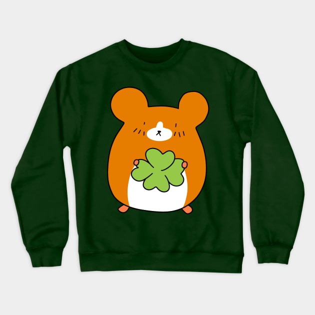 Four Leaf Clover Hamster Crewneck Sweatshirt by saradaboru